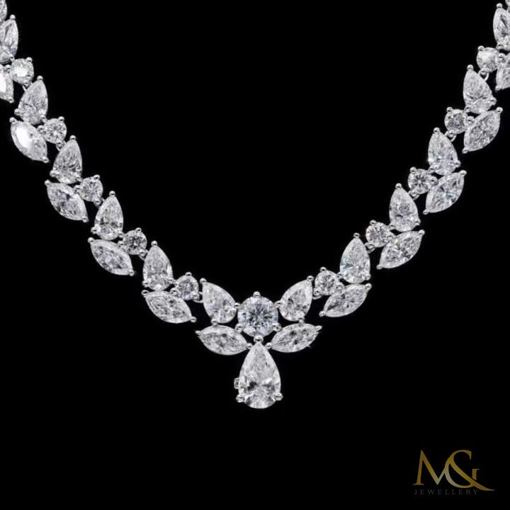 Lab-Grown Diamond & Sapphire Fancy Cut Necklace