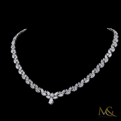Lab-Grown Diamond & Sapphire Fancy Cut Necklace