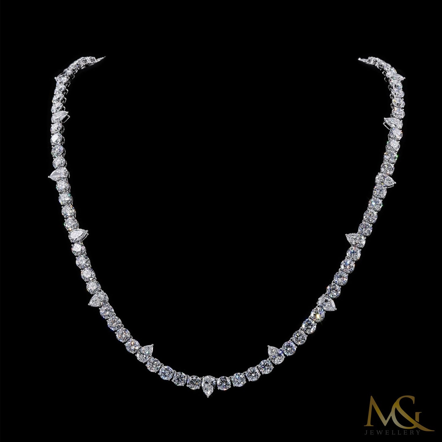 Lab-Grown Diamond Fancy Tennis Chain Necklace