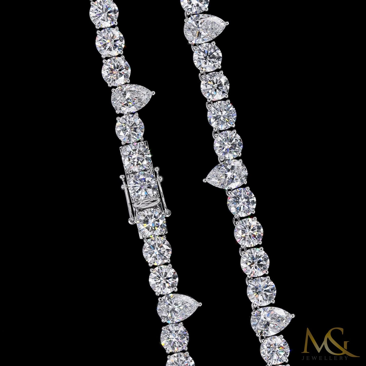 Lab-Grown Diamond Fancy Tennis Chain Necklace