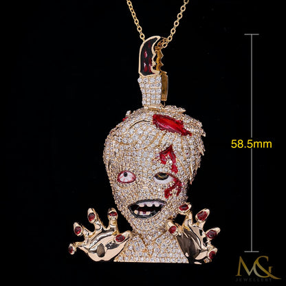 Zombie Pendant PM13058 - Front with dimensions