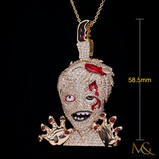 Zombie Pendant PM13058 - Front with dimensions