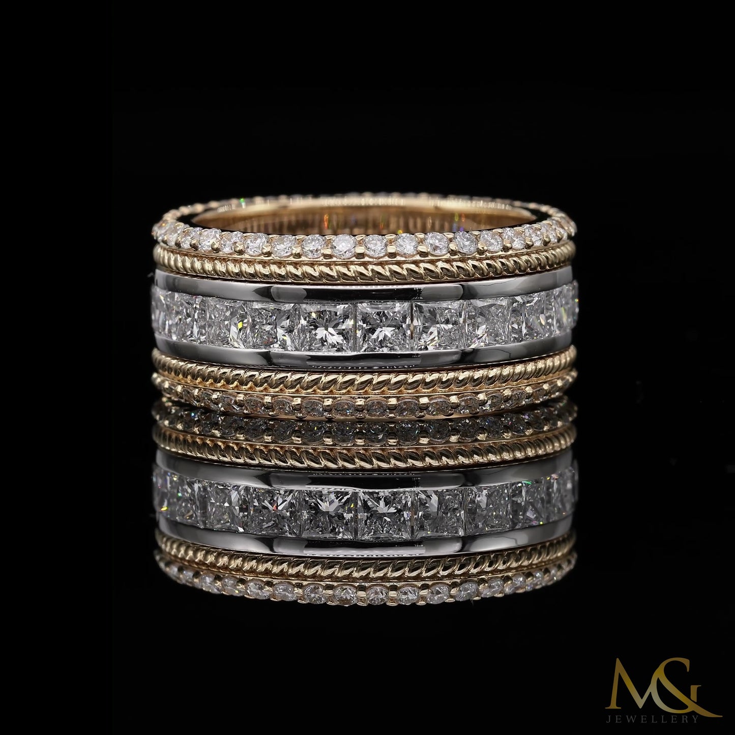 Men's Diamond Ring | R08175 | 14K Two-Tone Gold