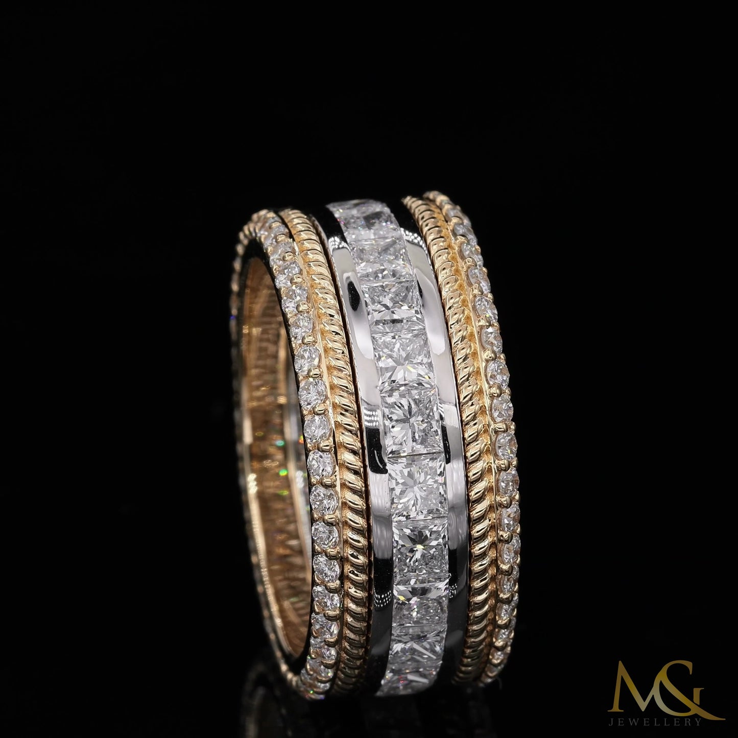 Men's Diamond Ring | R08175 | 14K Two-Tone Gold