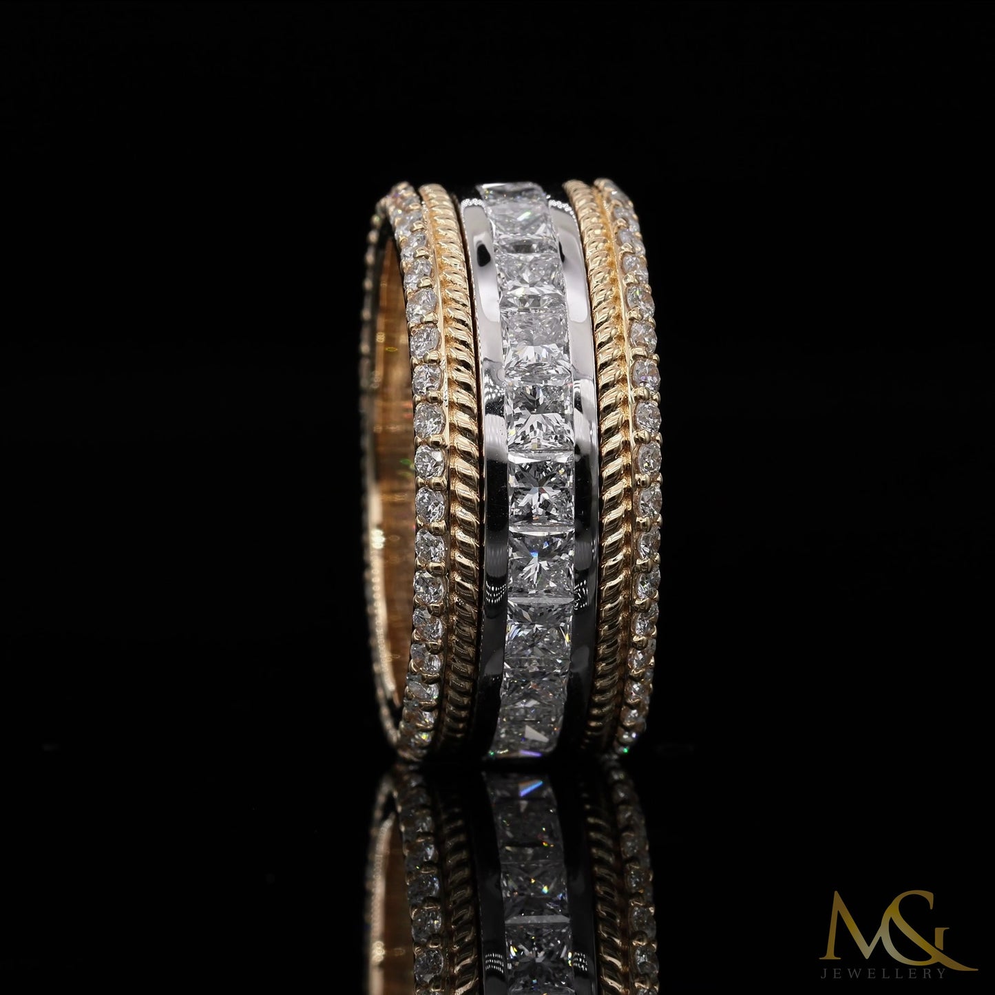 Men's Diamond Ring | R08175 | 14K Two-Tone Gold