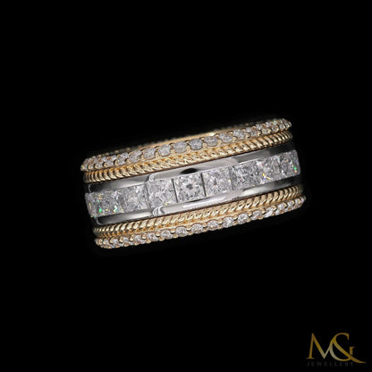 Men's Diamond Ring | R08175 | 14K Two-Tone Gold