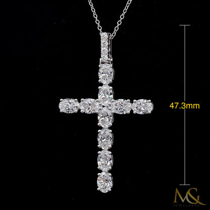 Diamond Cross Pendant P0795 - Front with dimensions