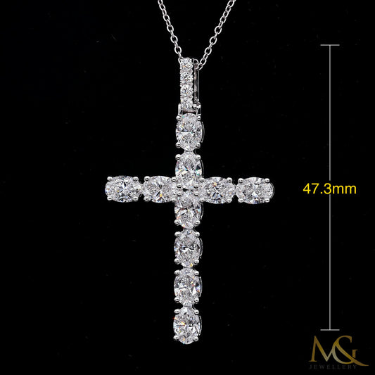 Diamond Cross Pendant P0795 - Front with dimensions
