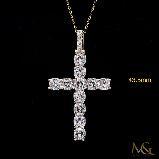 Cushion Cut Cross Pendant P0797 - Front with dimensions