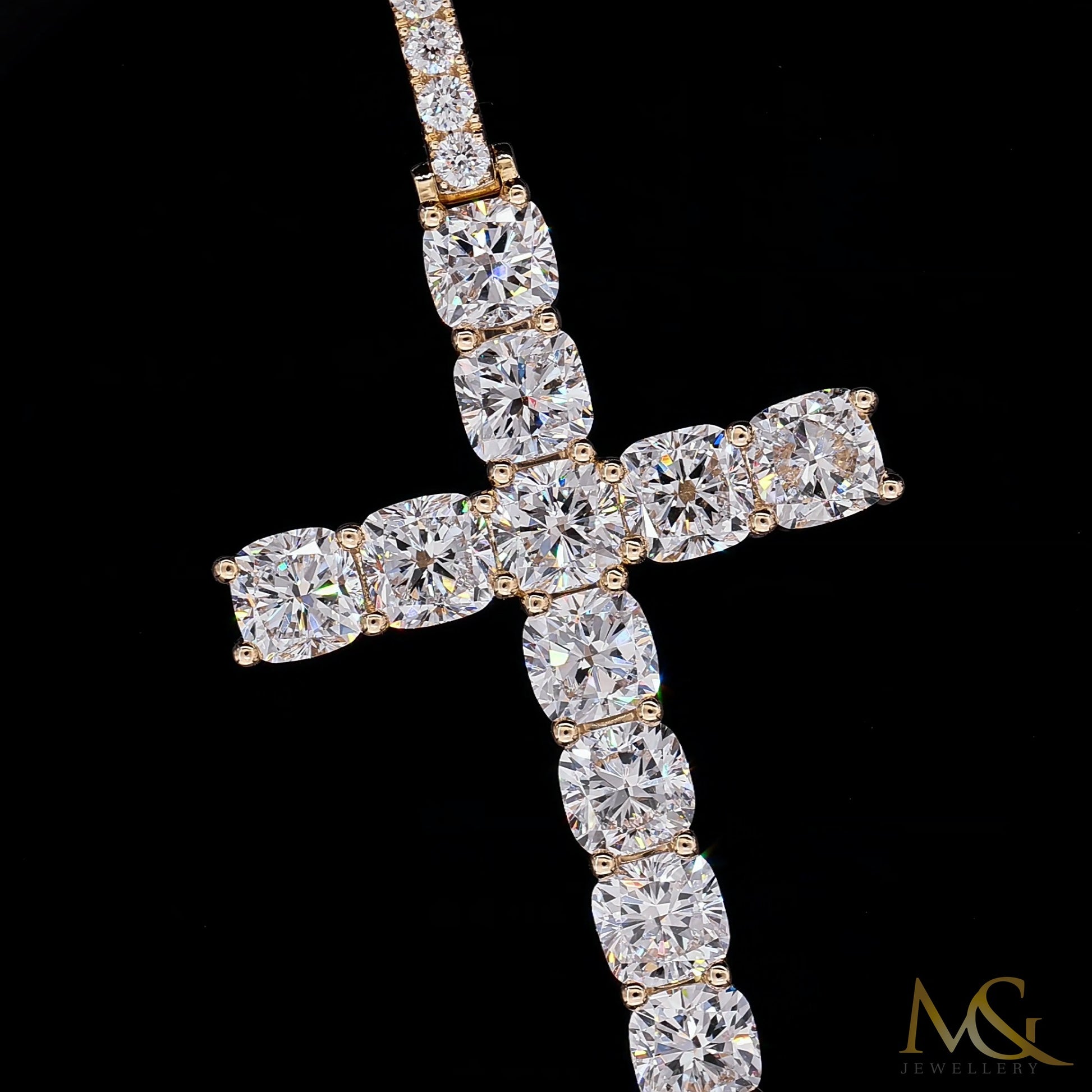 Cushion Cut Cross Pendant P0797 - View 4