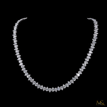 Lab-Grown Pear Diamond Tennis Chain | N06100 | 14K White Gold