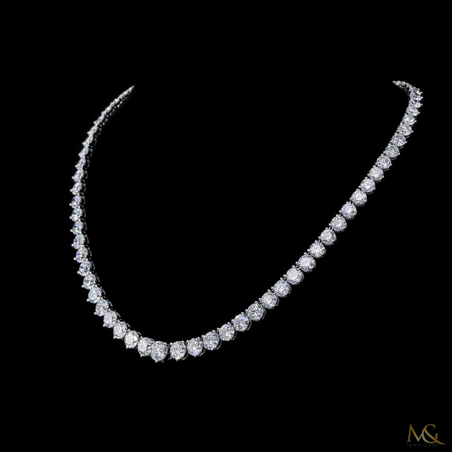 Graduated Lab-Grown Diamond Tennis Chain with Centre Stone | N06070-2 | 14K Gold