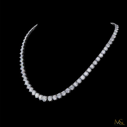 Graduated Lab-Grown Diamond Tennis Chain with Centre Stone | N06070-2 | 14K Gold
