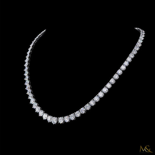 Graduated Lab-Grown Diamond Tennis Chain with Centre Stone | N06070-2 | 14K Gold