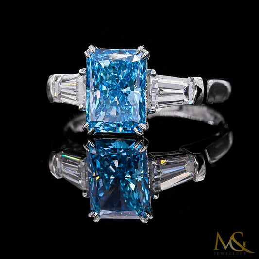 Lab-Grown Blue Diamond Ring | R0936 | 14K White Gold