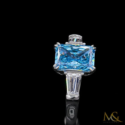 Lab-Grown Blue Diamond Ring | R0936 | 14K White Gold