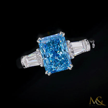 Lab-Grown Blue Diamond Ring | R0936 | 14K White Gold