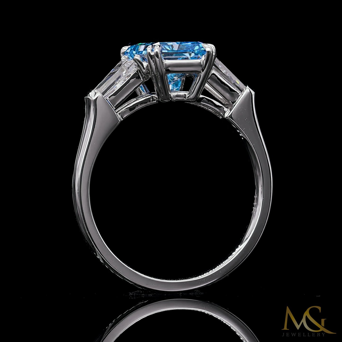 Lab-Grown Blue Diamond Ring | R0936 | 14K White Gold