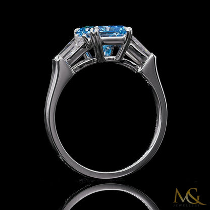 Lab-Grown Blue Diamond Ring | R0936 | 14K White Gold