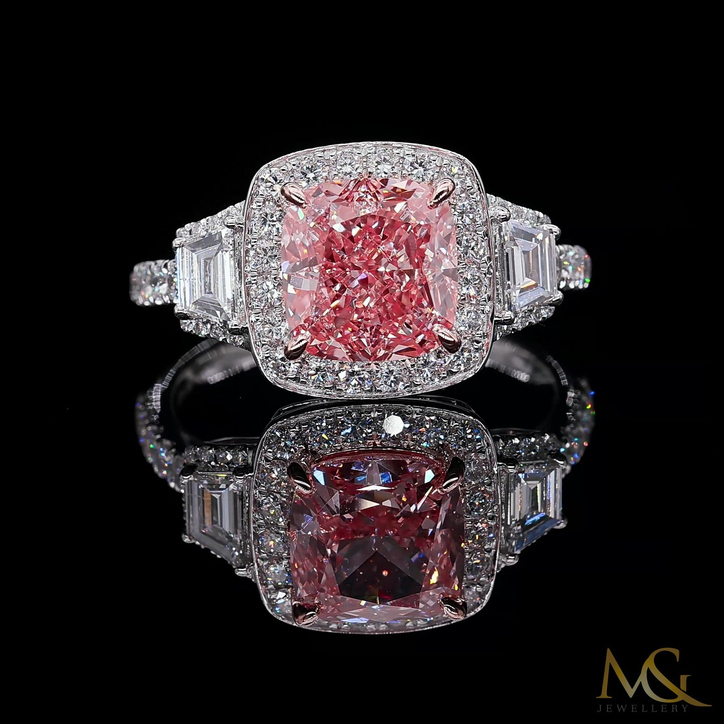 Lab-Grown Pink Diamond Ring | R1052 | 14K White Gold
