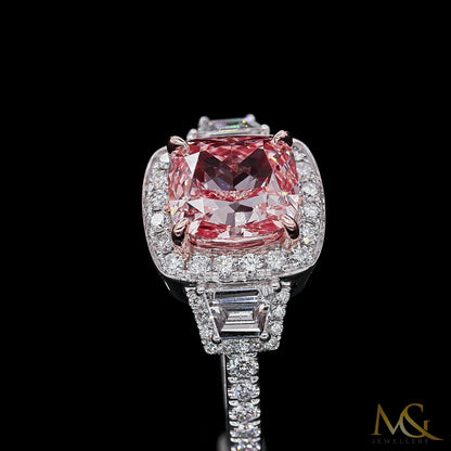 Lab-Grown Pink Diamond Ring | R1052 | 14K White Gold