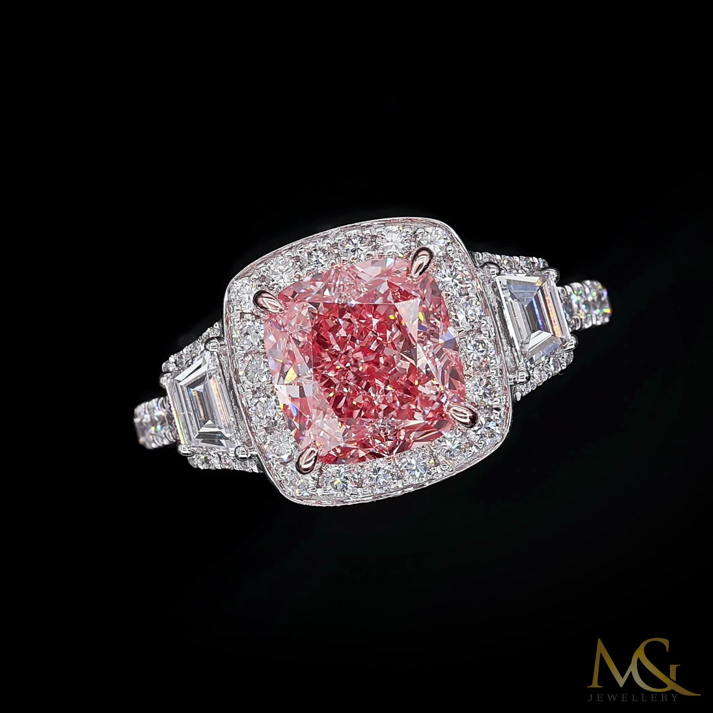 Lab-Grown Pink Diamond Ring | R1052 | 14K White Gold