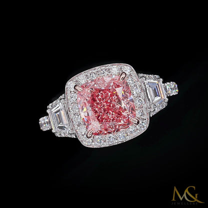 Lab-Grown Pink Diamond Ring | R1052 | 14K White Gold