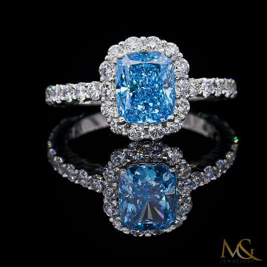 Vivid Blue Diamond Ring | SR625 | 14K White Gold