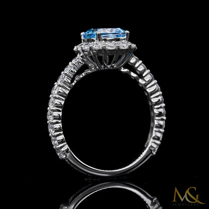 Vivid Blue Diamond Ring | SR625 | 14K White Gold