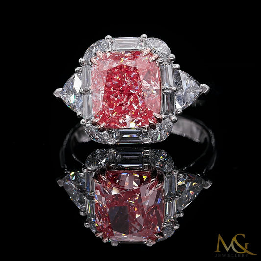 Lab-Grown Pink Diamond Ring | JR593 | 14K Two-Tone White & Rose Gold