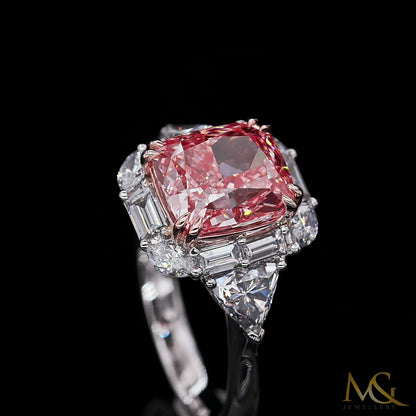 Lab-Grown Pink Diamond Ring | JR593 | 14K Two-Tone White & Rose Gold