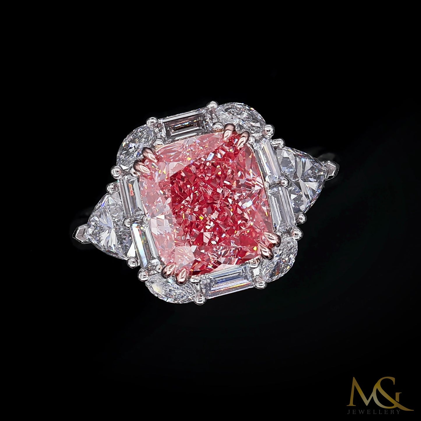 Lab-Grown Pink Diamond Ring | JR593 | 14K Two-Tone White & Rose Gold