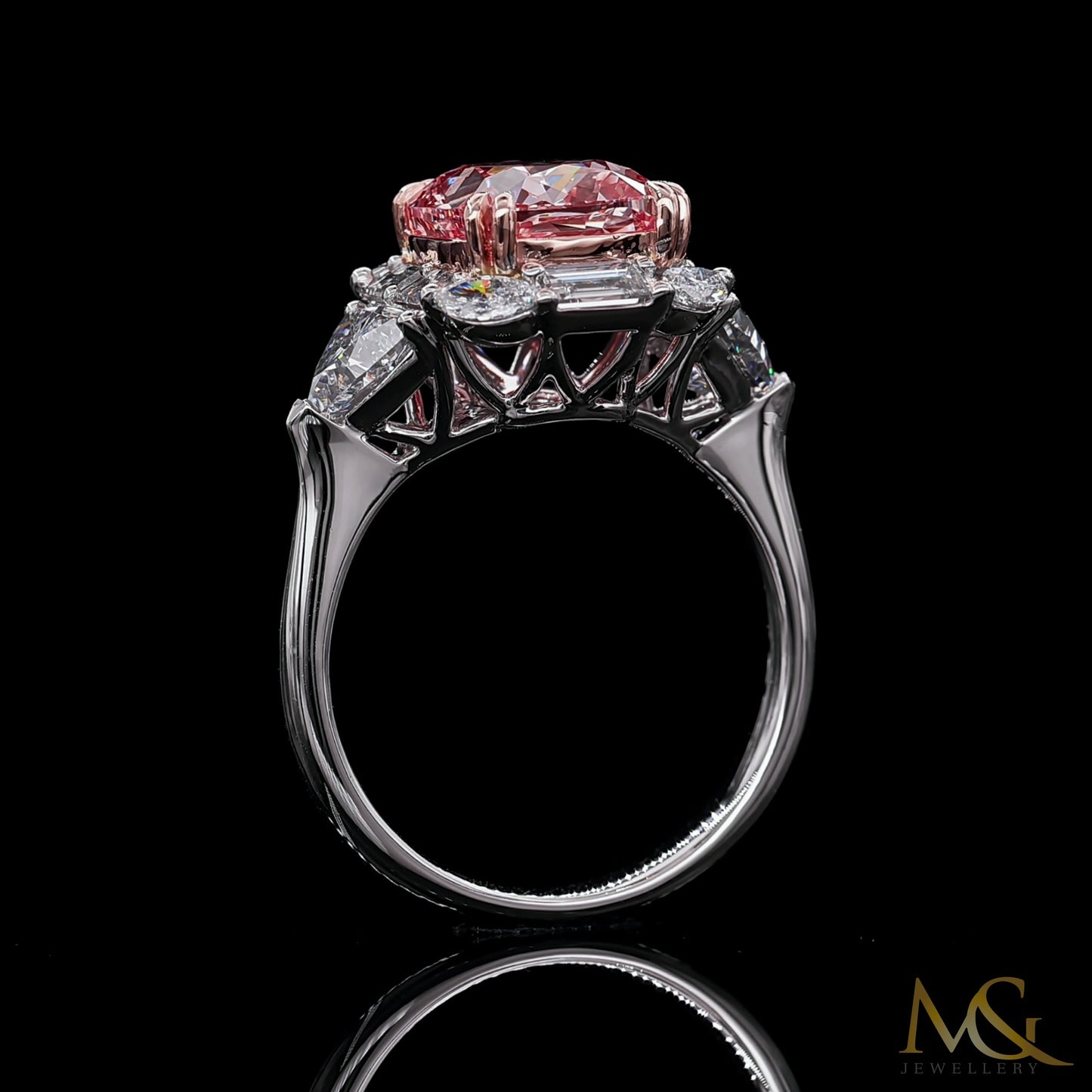 Lab-Grown Pink Diamond Ring | JR593 | 14K Two-Tone White & Rose Gold