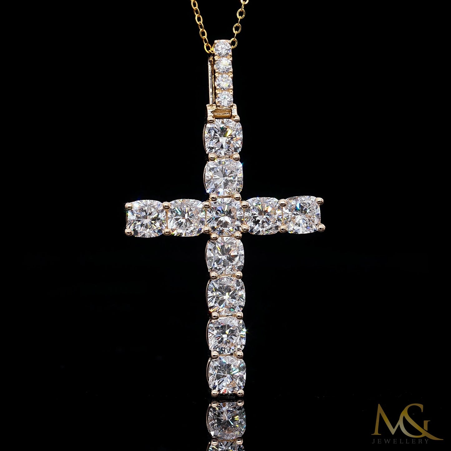 Cushion Cut Cross Pendant P0797 - View 2