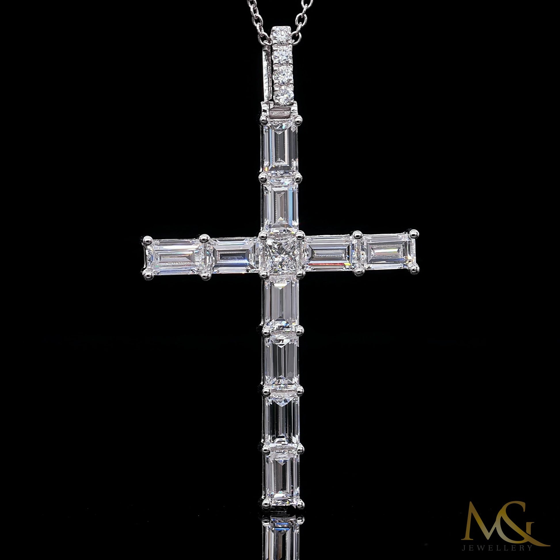 Baguette Cross Pendant P0796 - View 2
