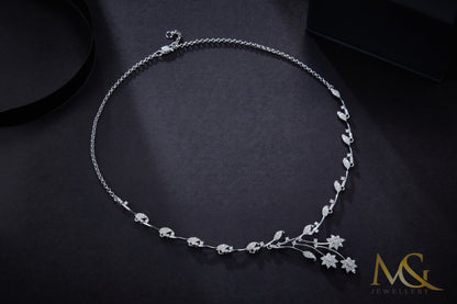 18K White Gold Lab-Grown Diamond Necklace