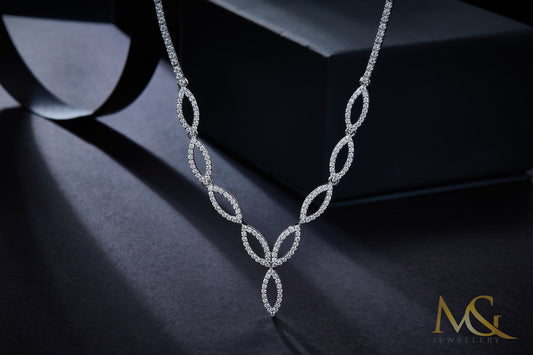 18K White Gold Lab-Grown Diamond Necklace