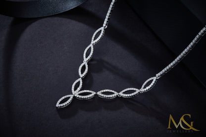 18K White Gold Lab-Grown Diamond Necklace