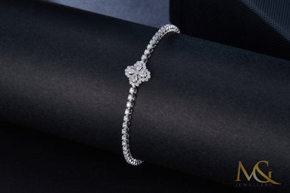 18K White Gold Lab-Grown Diamond Bracelet