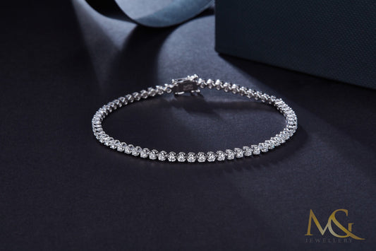 14K White Gold Lab-Grown Diamond Bracelet