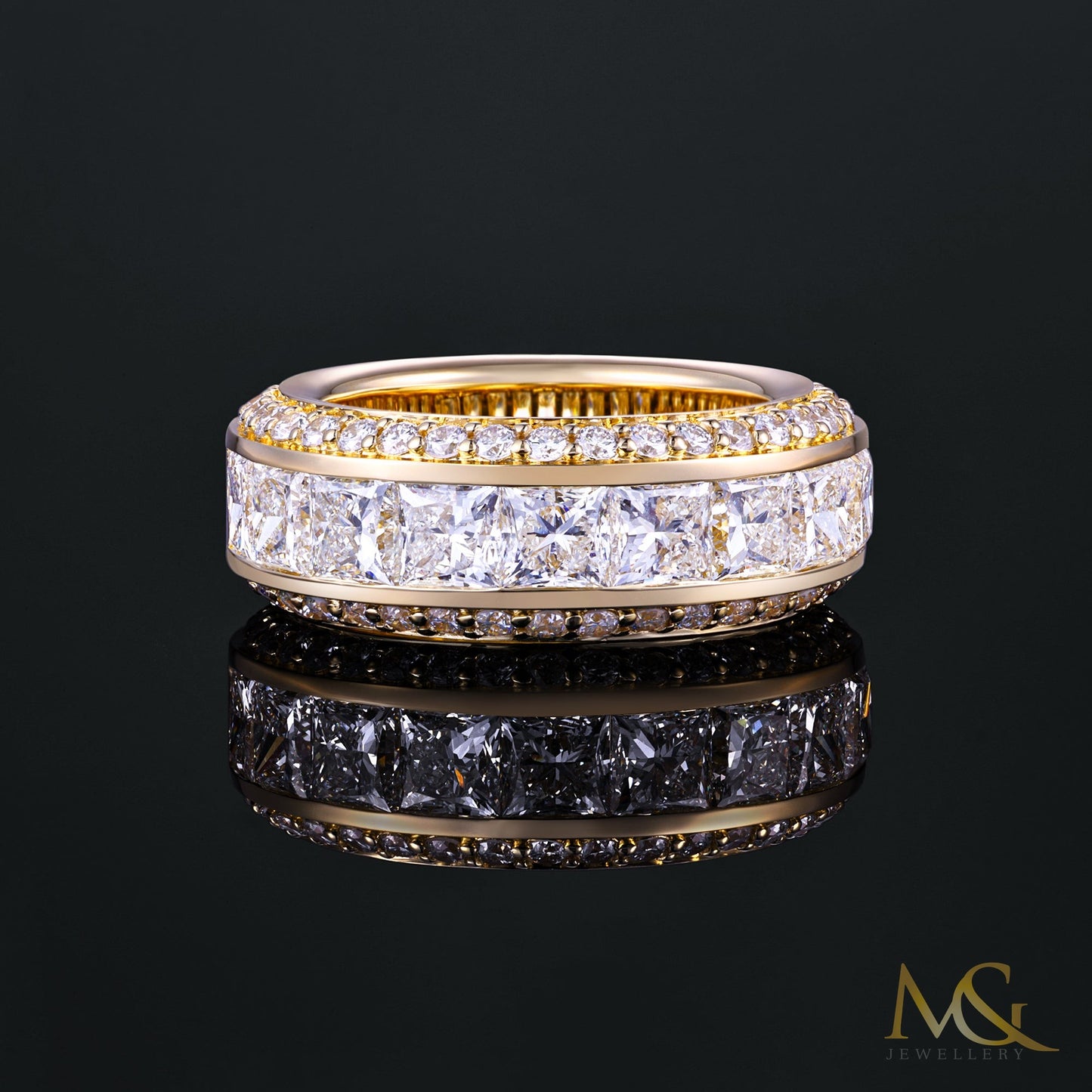 14K Yellow Gold Lab-Grown Diamond Men's Ring