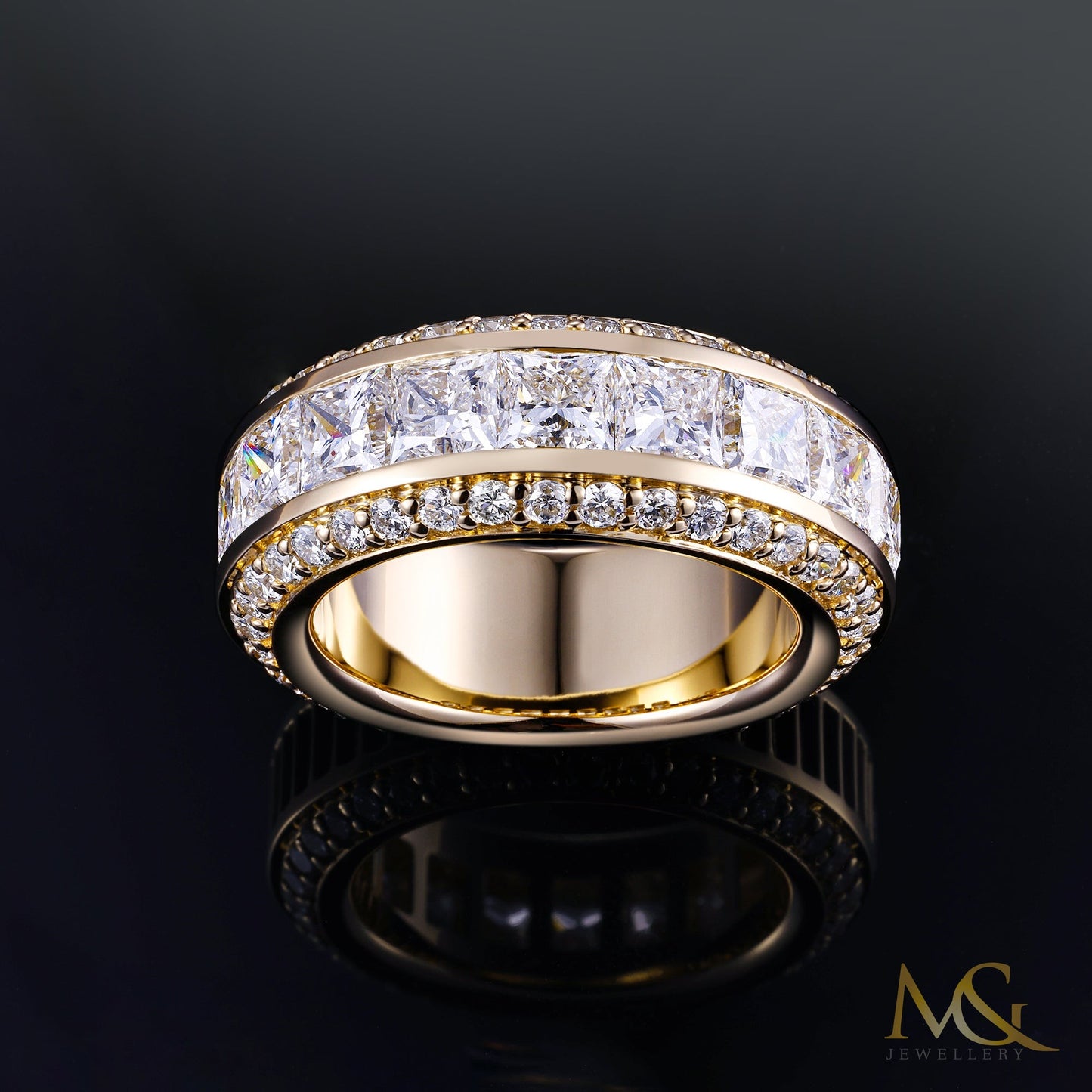 14K Yellow Gold Lab-Grown Diamond Men's Ring