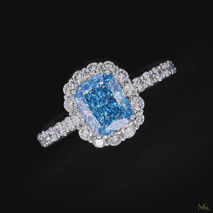 Vivid Blue Diamond Ring | SR625 | 14K White Gold