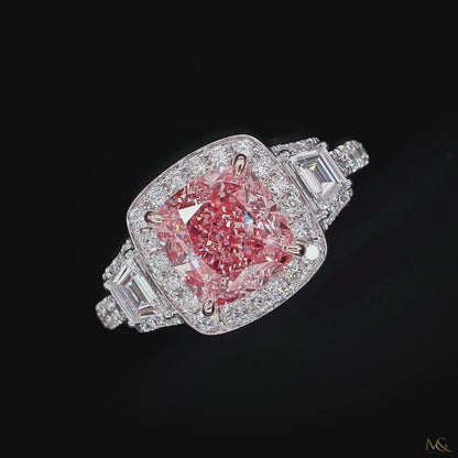 Lab-Grown Pink Diamond Ring | R1052 | 14K White Gold