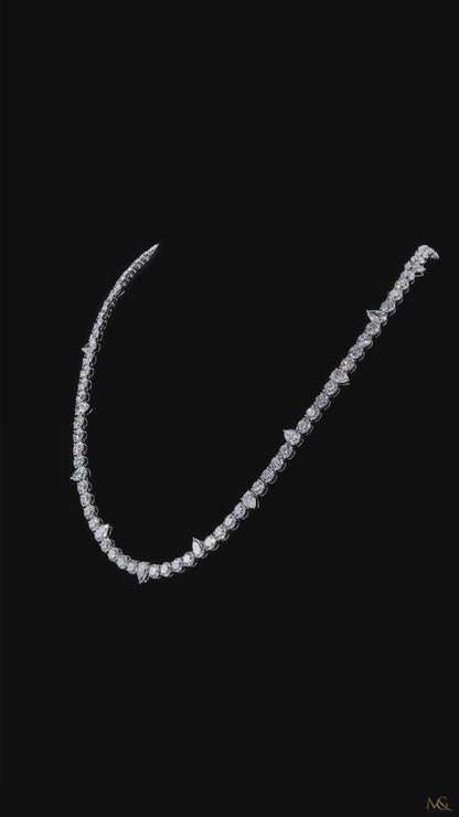 Lab-Grown Diamond Fancy Tennis Chain Necklace