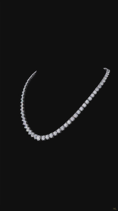 Graduated Lab-Grown Diamond Tennis Chain with Centre Stone | N06070-2 | 14K Gold